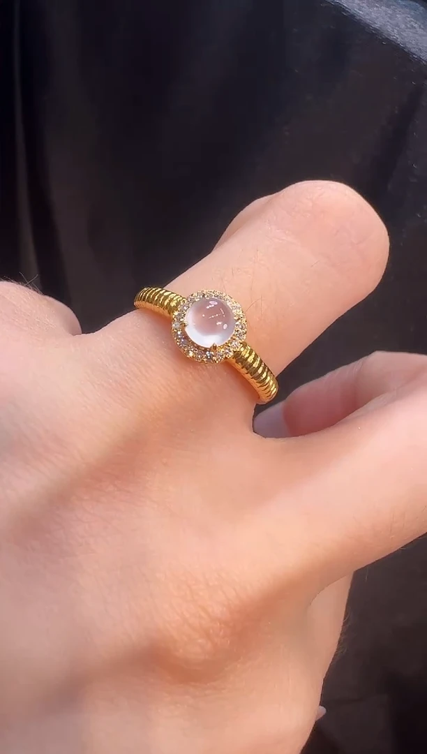 【闪购商品】翡翠戒指18K金镶嵌戒指