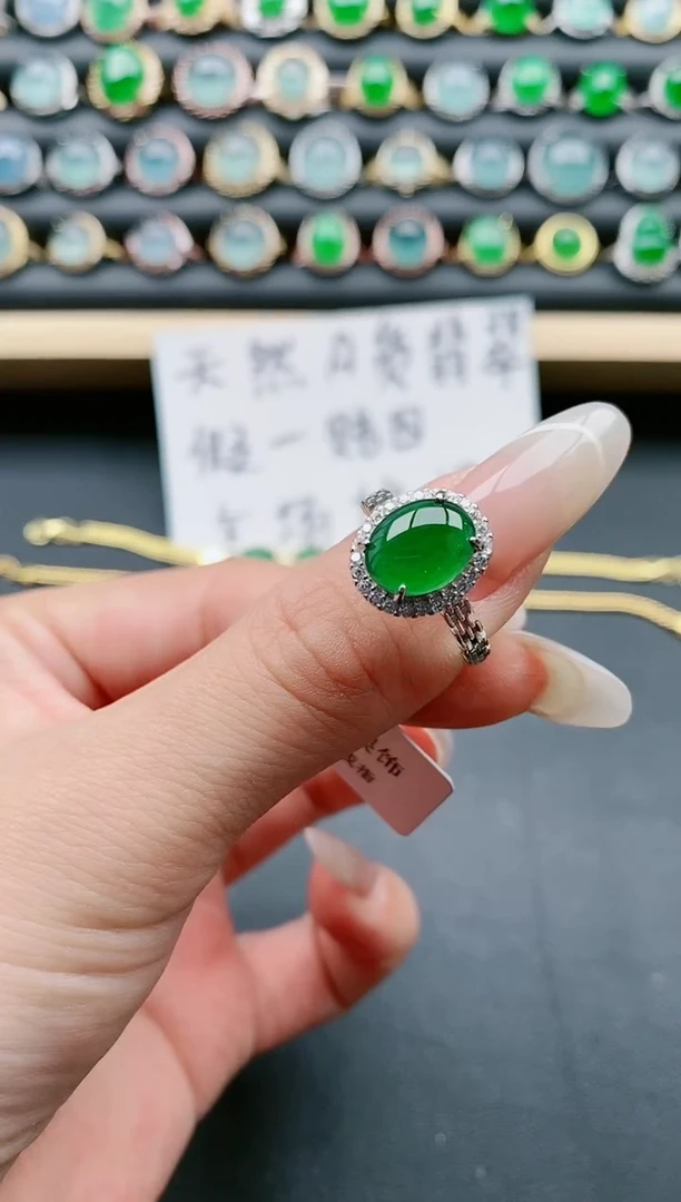【闪购商品】翡翠戒指银S925镶嵌111111111