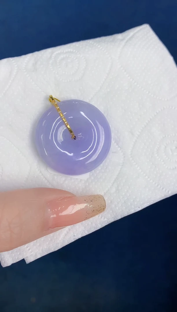 颈饰18K金镶嵌翡翠缅甸天然翡翠A货