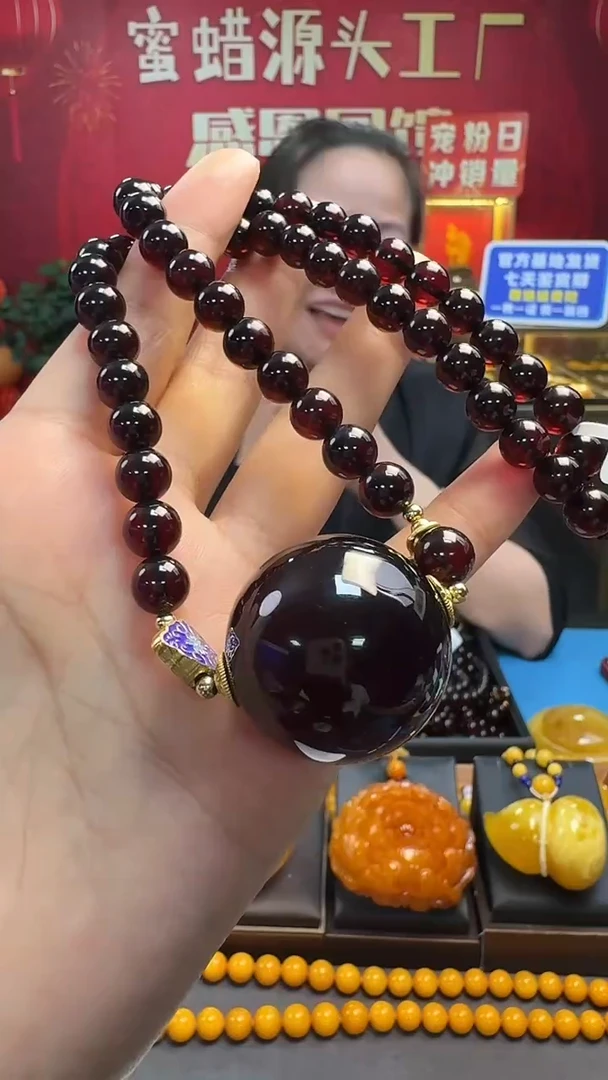 未镶嵌项链琥珀血珀项链