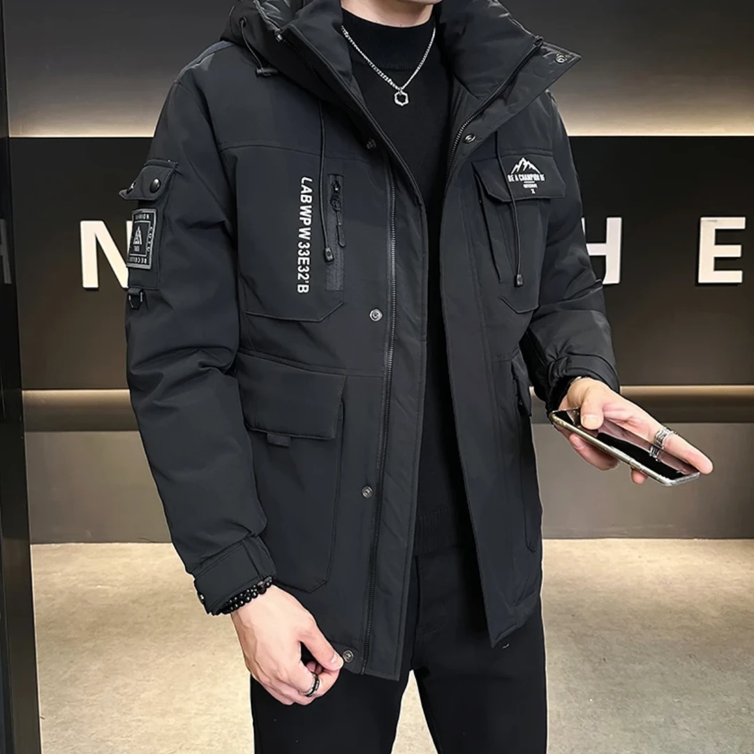 2024连帽加厚时尚高级痞帅保暖冬季外套 8027