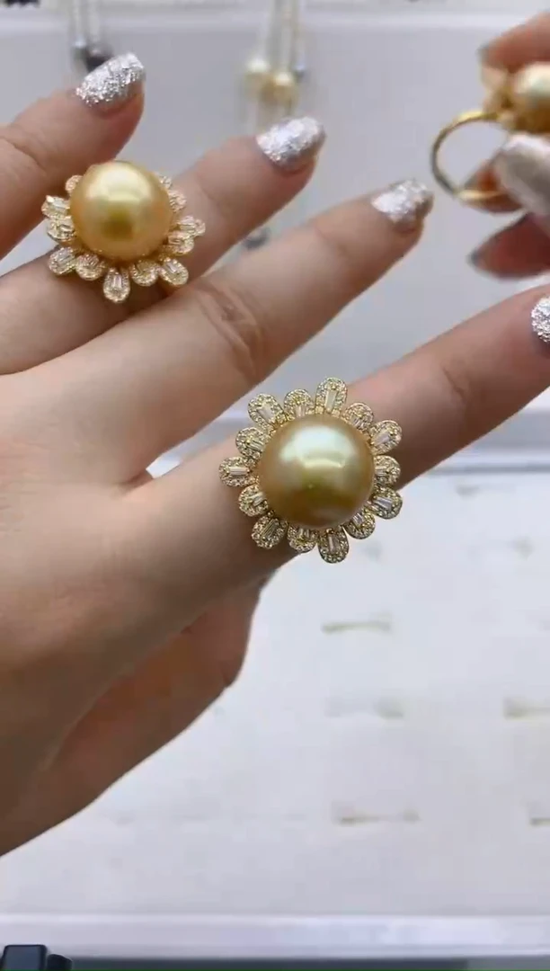 未镶嵌海水珍珠戒指26多样性发其一14-15mm