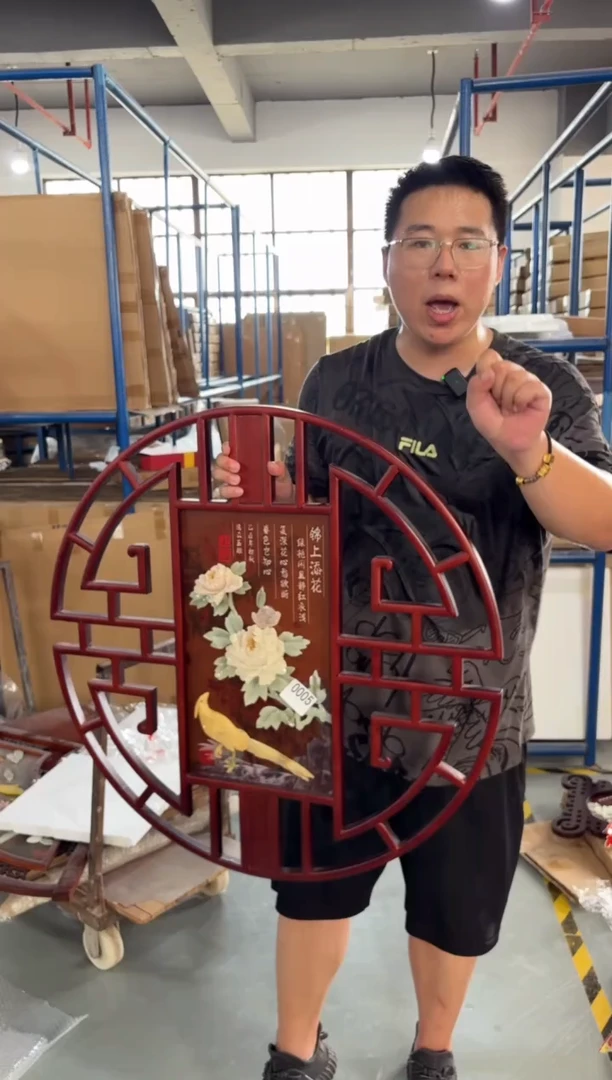 横款尺寸80*80圆形寿字框锦上添花