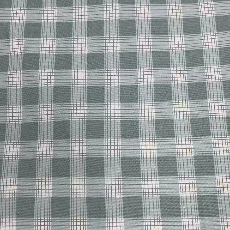 【绒兰】（门幅2.5米）全棉老粗布 床单凉席枕套布料 20号 绿线格