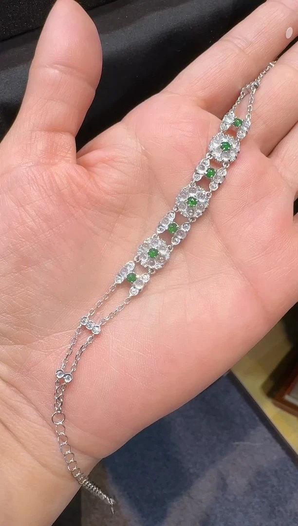 【闪购商品】翡翠手链银S925镶嵌手链