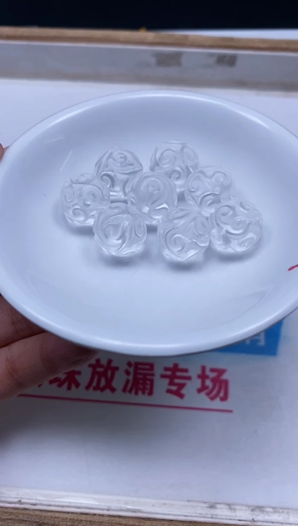 水晶珠宝半成品未镶嵌D439 白水晶 回纹珠1个9.9元