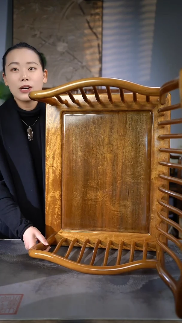 【闪购商品】金丝楠木艺拆房老料金玉满堂满花梳背椅新款