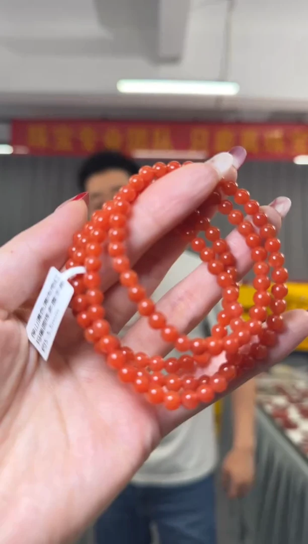 【闪购商品】南红玛瑙手串未镶嵌圆珠多圈手串约5-5.5mm