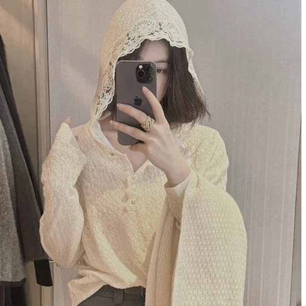 长袖帽子气质针织时尚立体浮雕高端毛衣