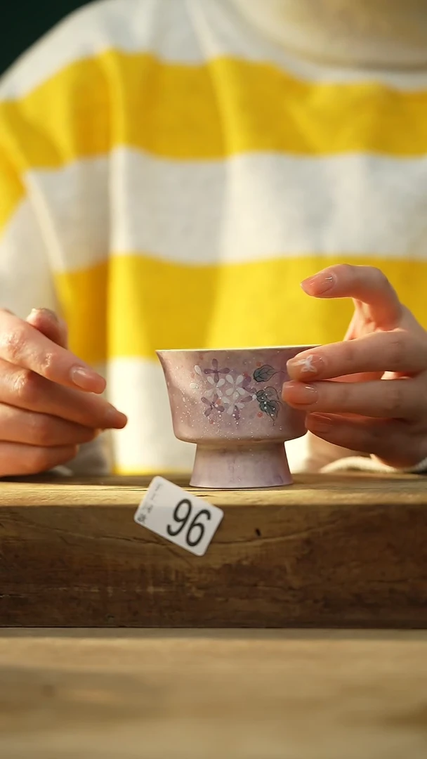 【闪购商品】瓷片设计师手作款 手绘金鱼主人杯