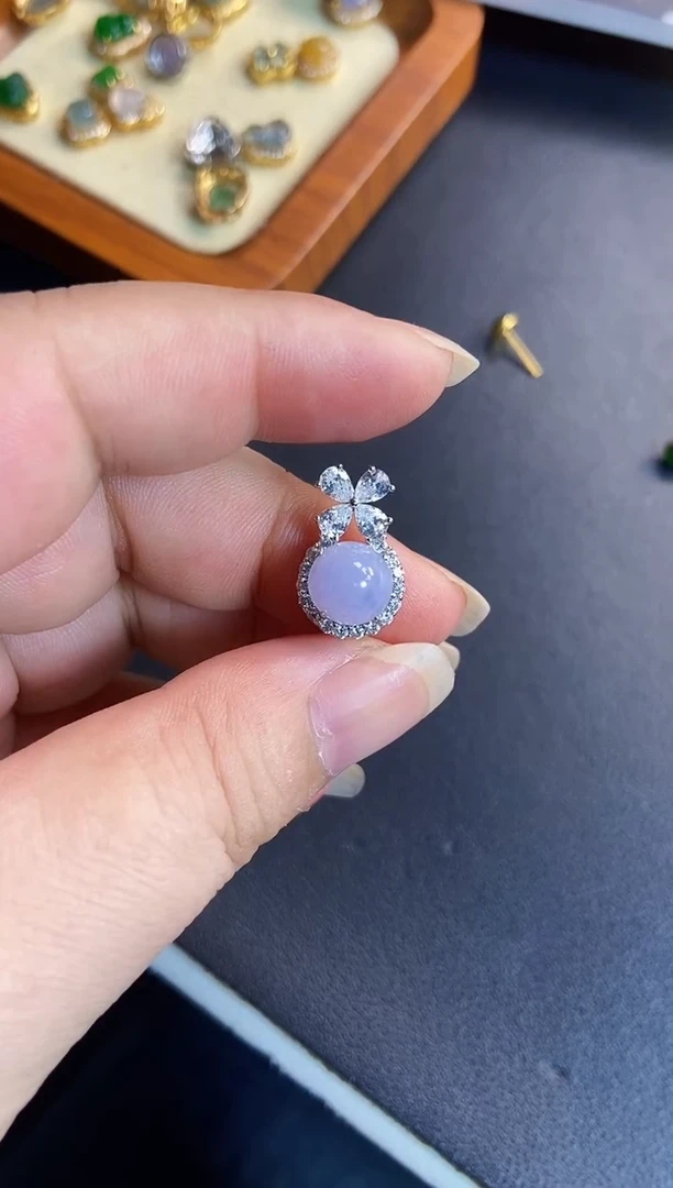 吊坠(不含链)银S925镶嵌翡翠1