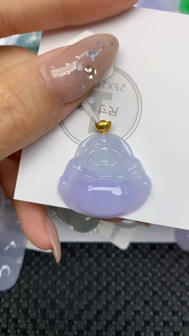 颈饰18K金镶嵌翡翠天然缅甸翡翠a货百元以上9元证书费自理