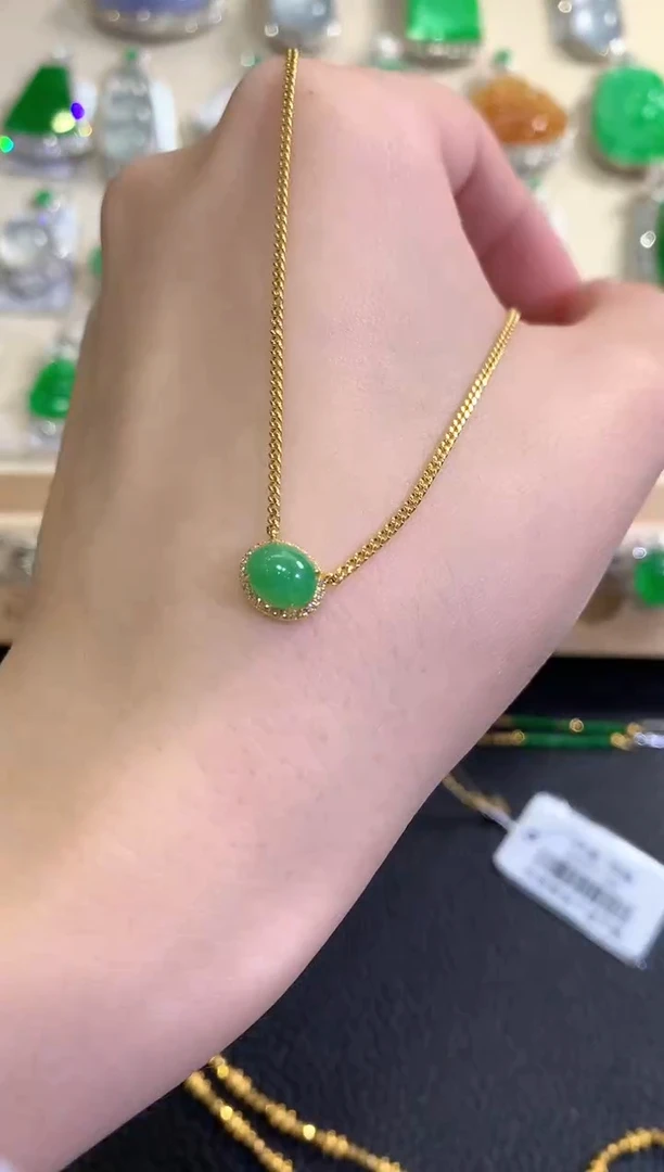 套链18K金镶嵌翡翠秋日珠宝Q20