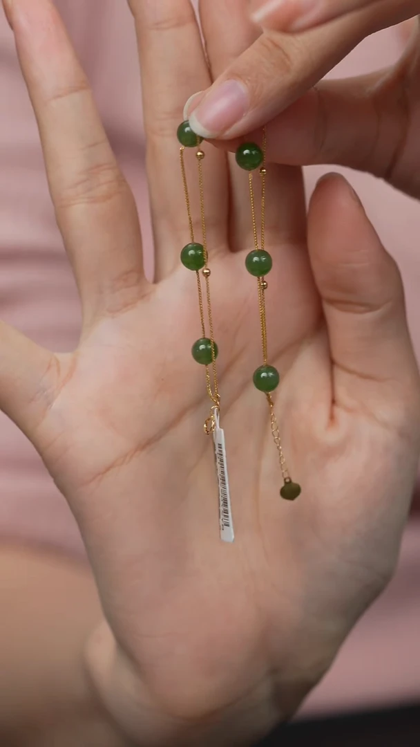 18K金镶嵌和田玉珠宝半成品J49（多样性发一件）