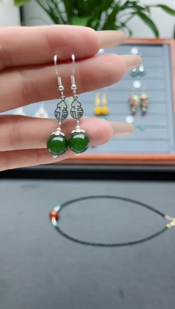 【闪购商品】玛瑙/玉髓耳饰银S925镶嵌032