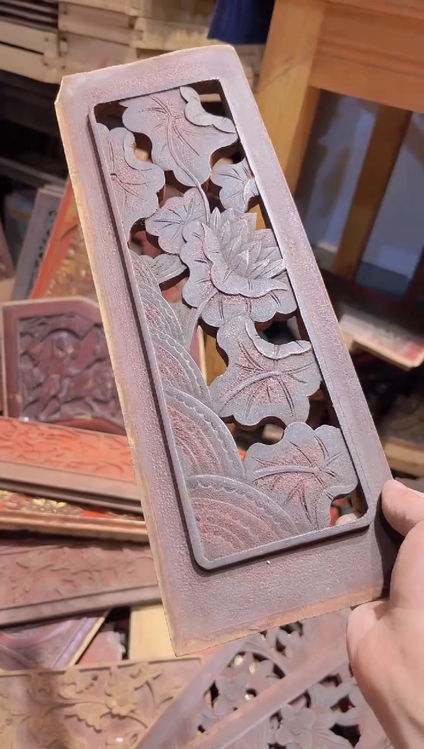 【闪购商品】香樟木老木雕老物件花板