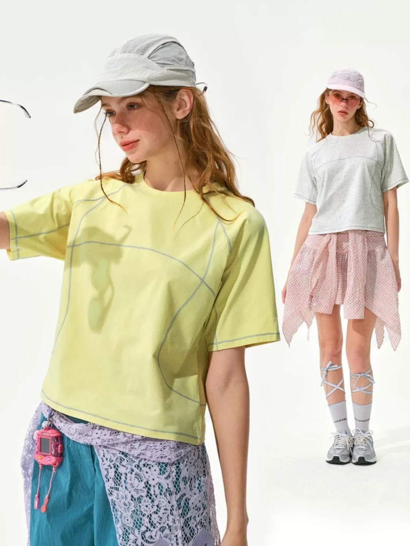 AAKK新款夏季明线结构设计运动T恤索罗娜透气吸湿圆领短袖