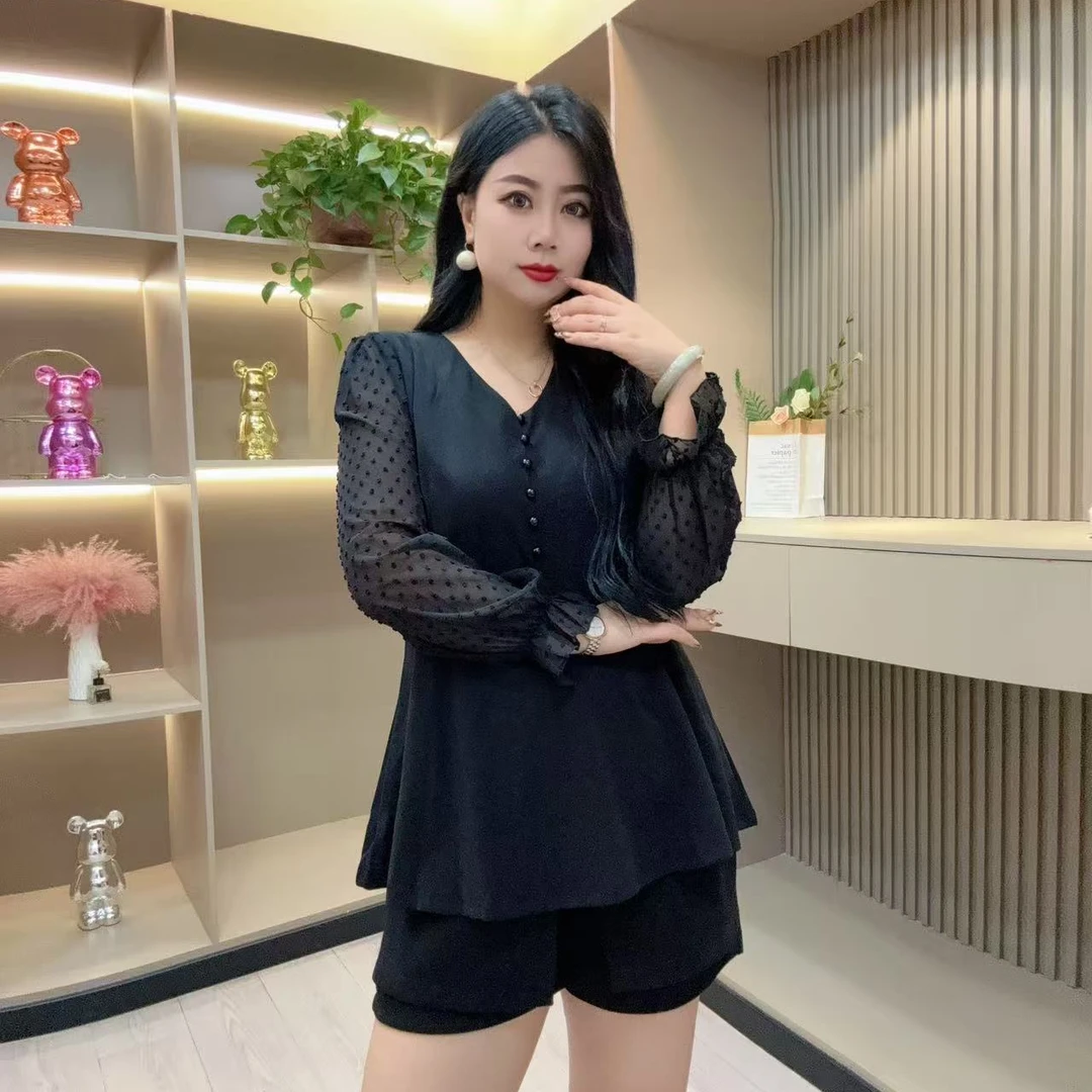 秋季上衣-酷 20541秋季轻奢气质轻熟风收腰大码显瘦百搭高级上衣