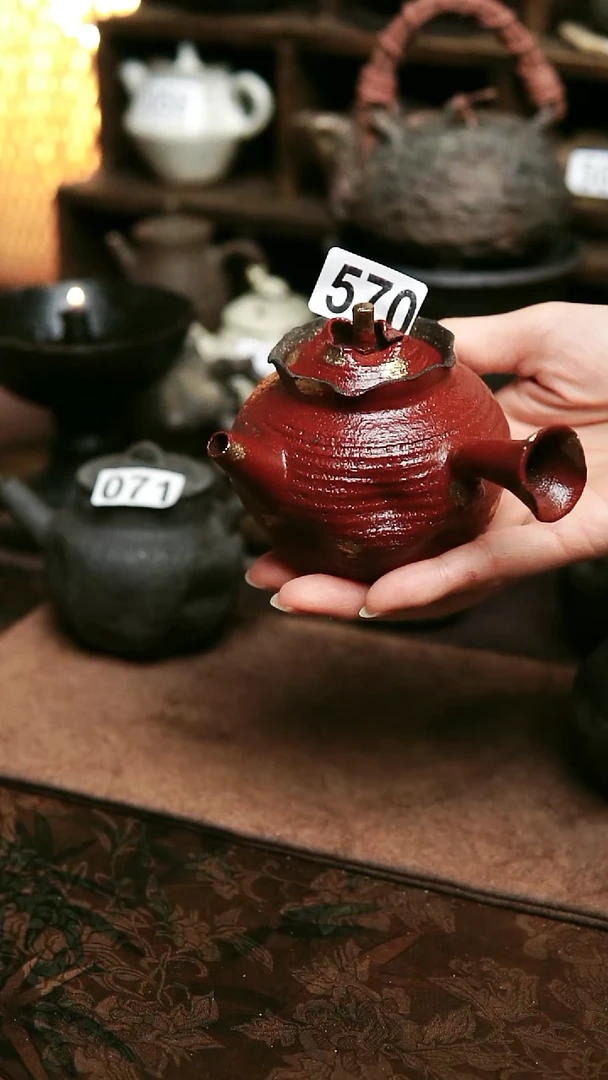 紫砂全手工粉引茶壶160毫升