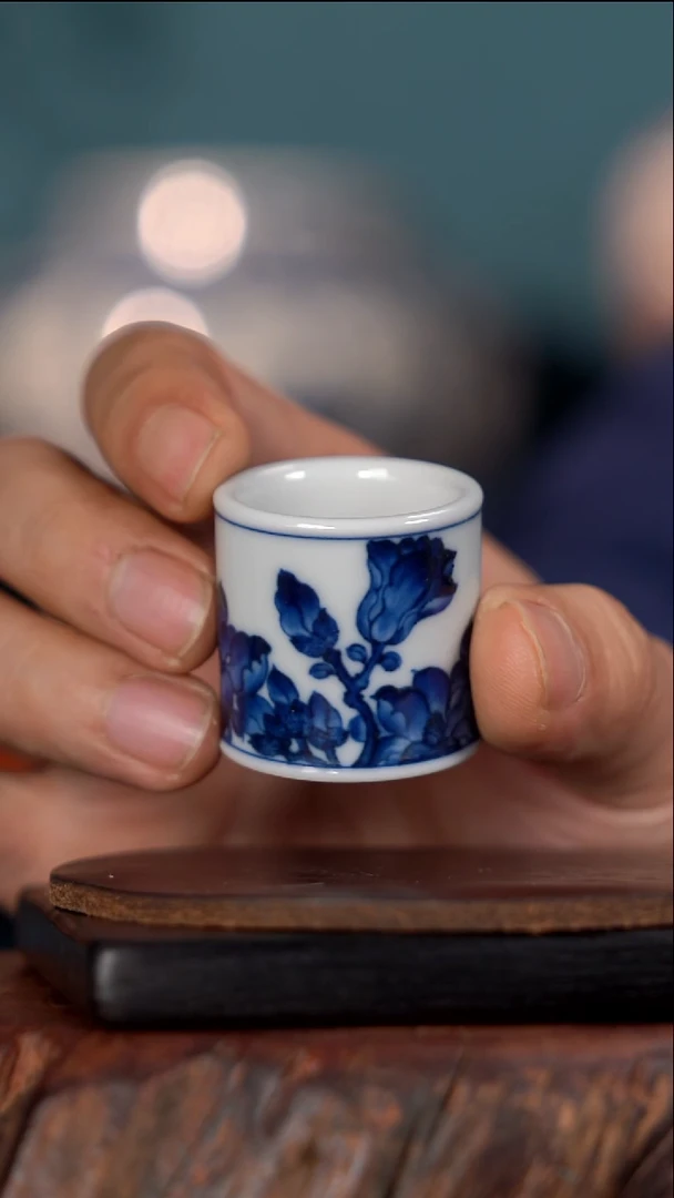 洪印慕明玉兰花扳指盖置