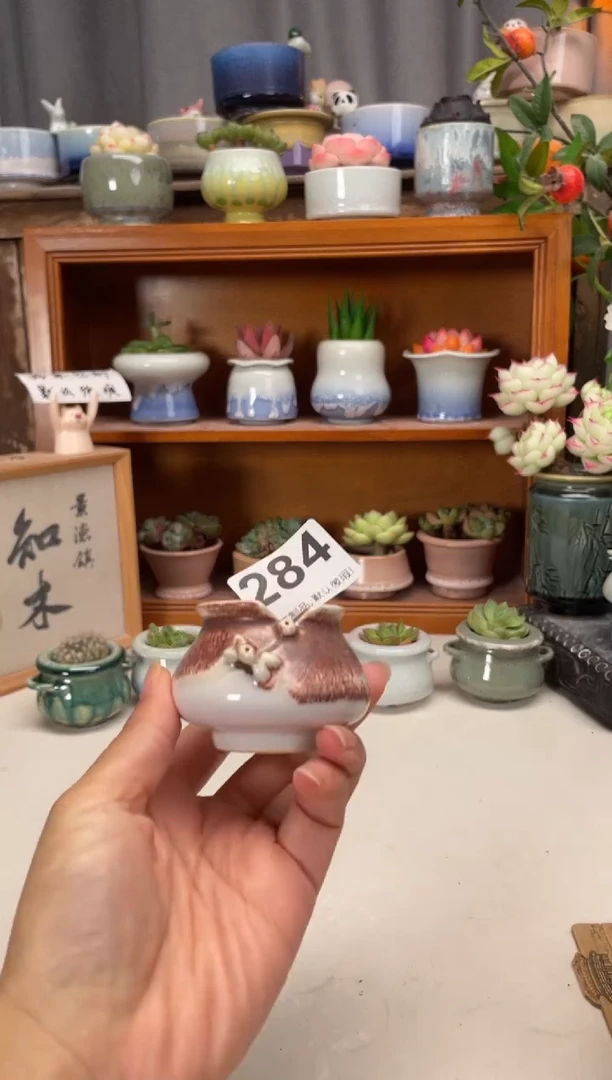 瓷片284知木小芳花盆