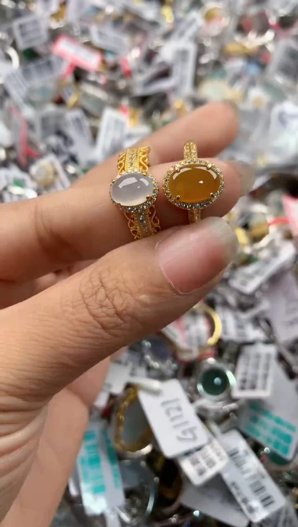 银S925镶嵌戒指翡翠101010---9