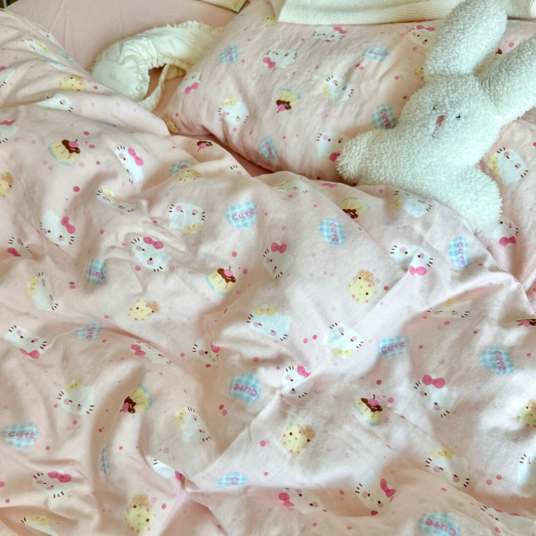 (瑕疵处理)100%纯棉美拉德风床单四件套复古风A类双层纱床单被套