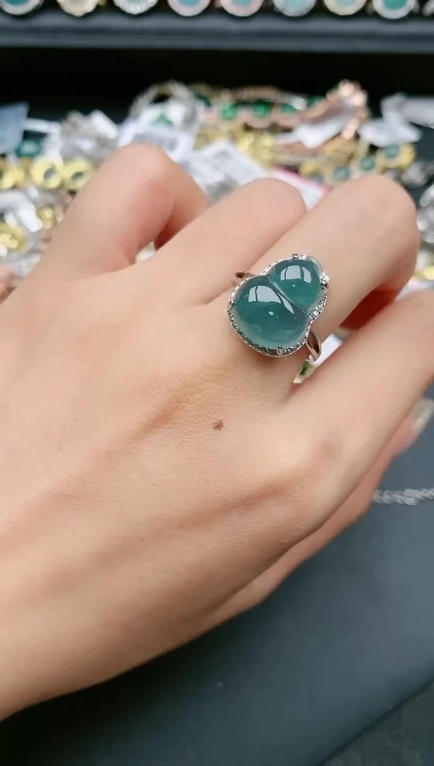 翡翠戒指银S925镶嵌11111111