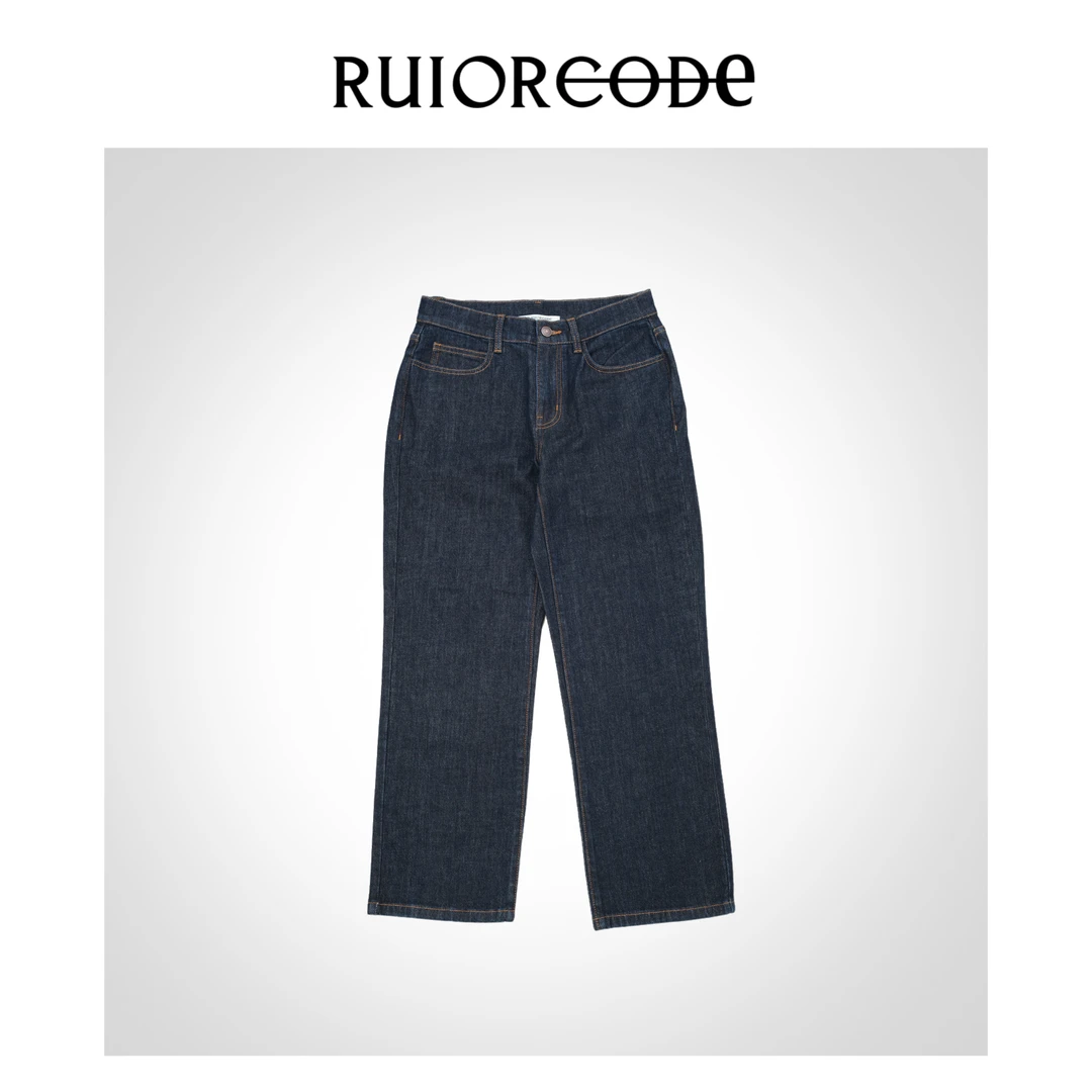 【RUIORCODE】高腰直筒原色九分直筒牛仔裤 理性消费