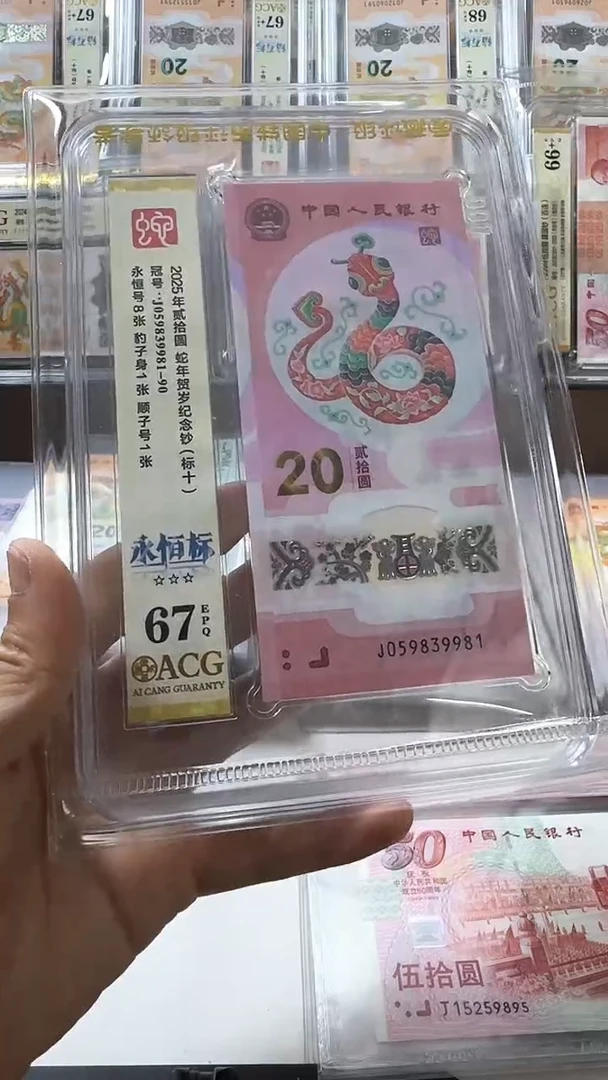 塑料蛇钞 标十 天马王 81组 67分 号码如图