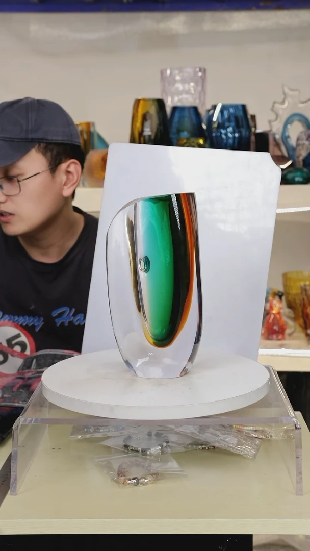 高23.5琉璃花瓶果盘摆件微瑕福利