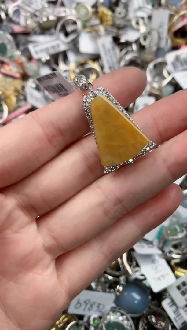 银S925镶嵌戒指翡翠666 6