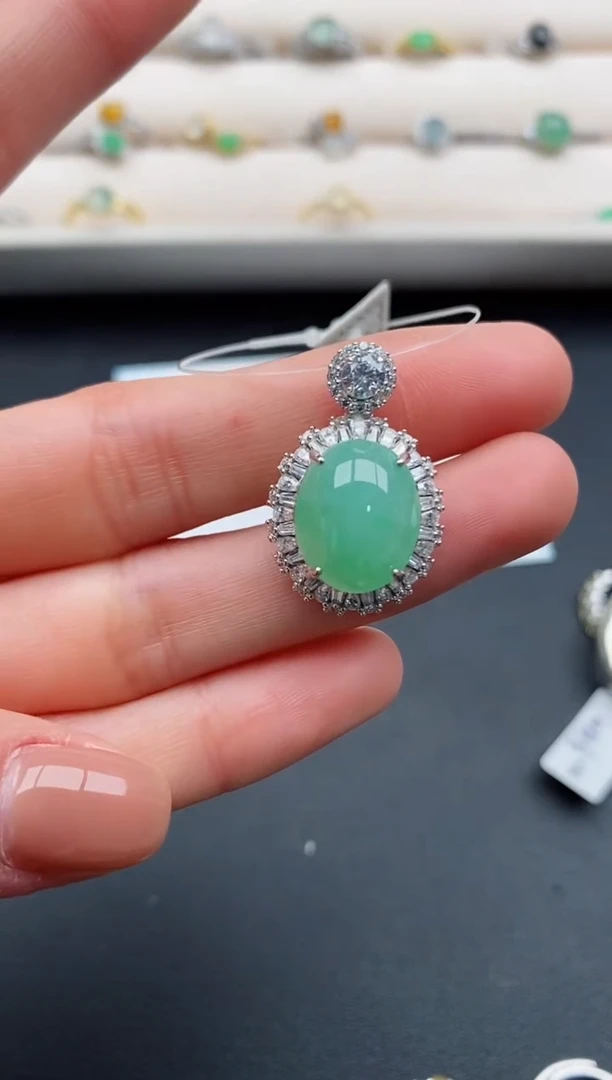 银S925镶嵌戒指翡翠22222222+9