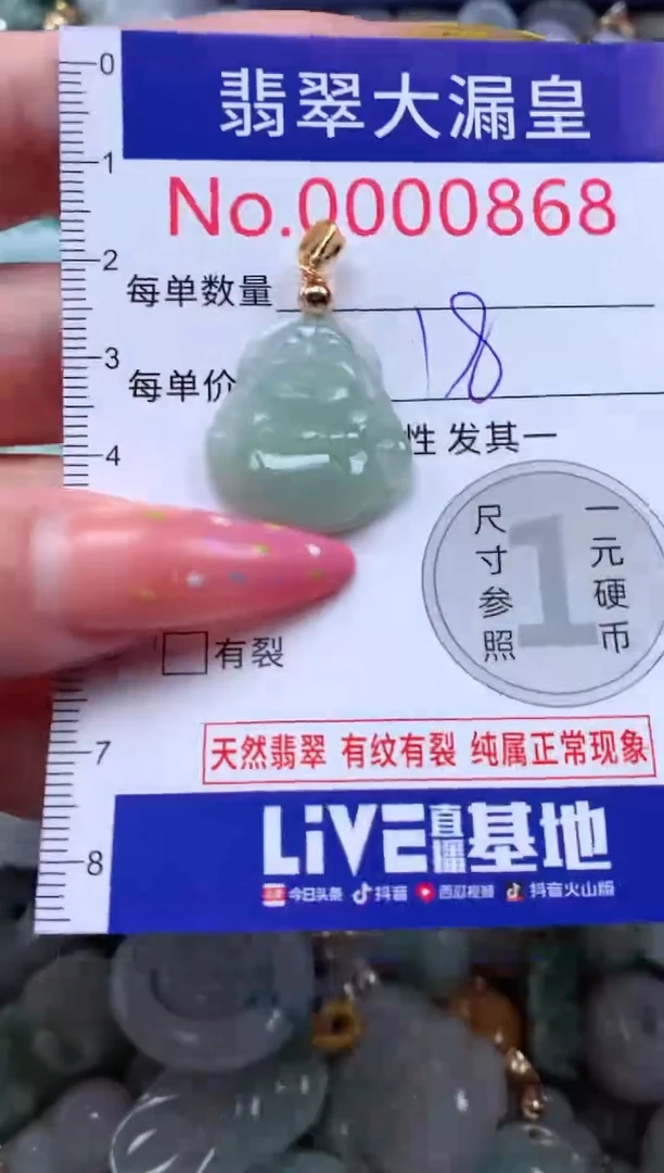 翡翠未镶嵌吊坠(不含链)0868