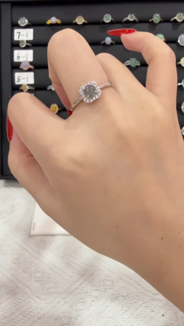 银S925镶嵌戒指翡翠109