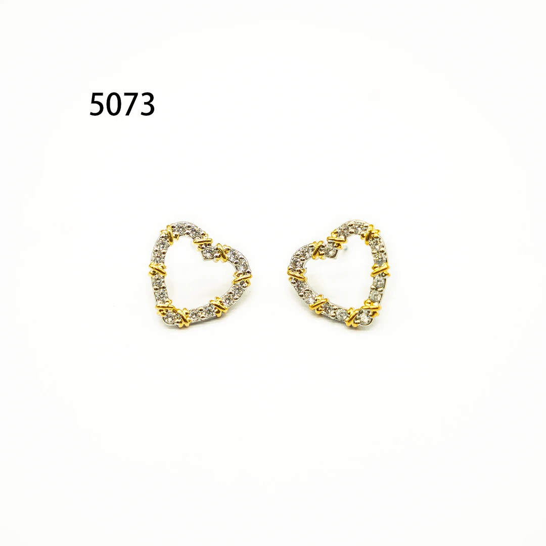 铜合金耳饰 简约镶嵌个性气质耳环小众设计高级感耳钉耳饰～5073