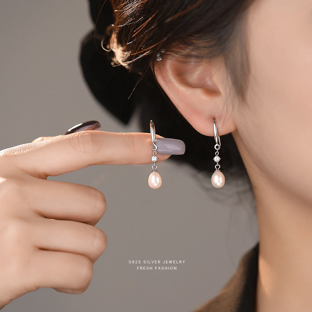 925银耳饰 925纯银耳坠长款自然耳环女2025新款爆款高级感耳饰