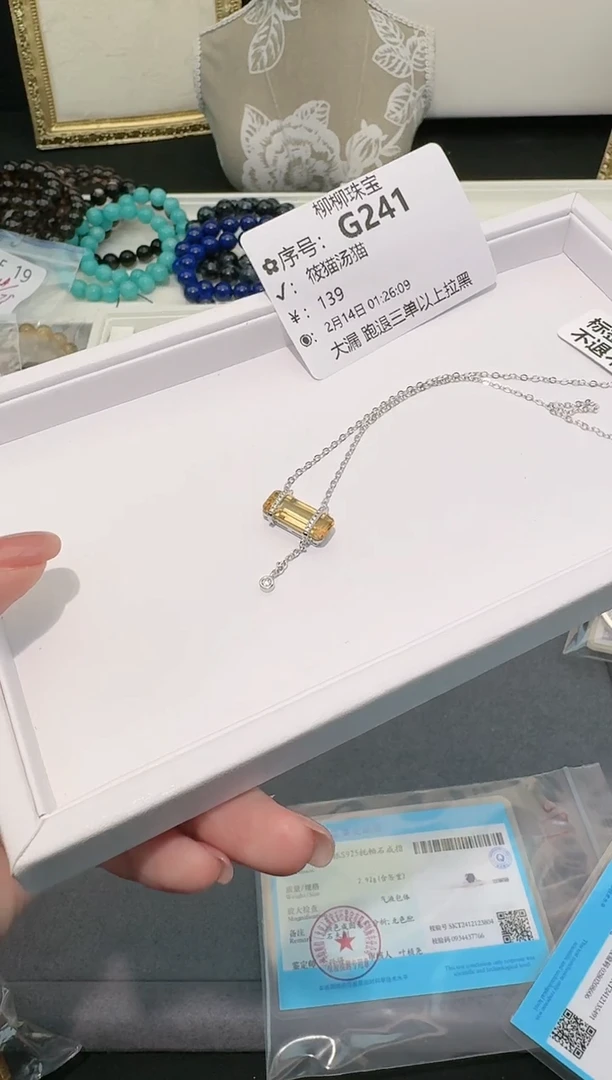【闪购商品】水晶项链银S925镶嵌多样性发一G241