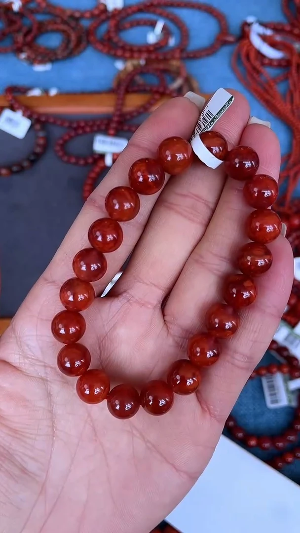 未镶嵌手串南红玛瑙N74凉山瓦西料双锦火焰单圈