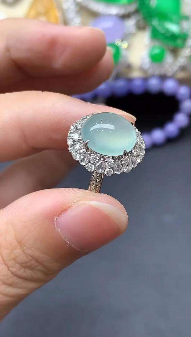 翡翠戒指18K金镶嵌414-中国好珍宝