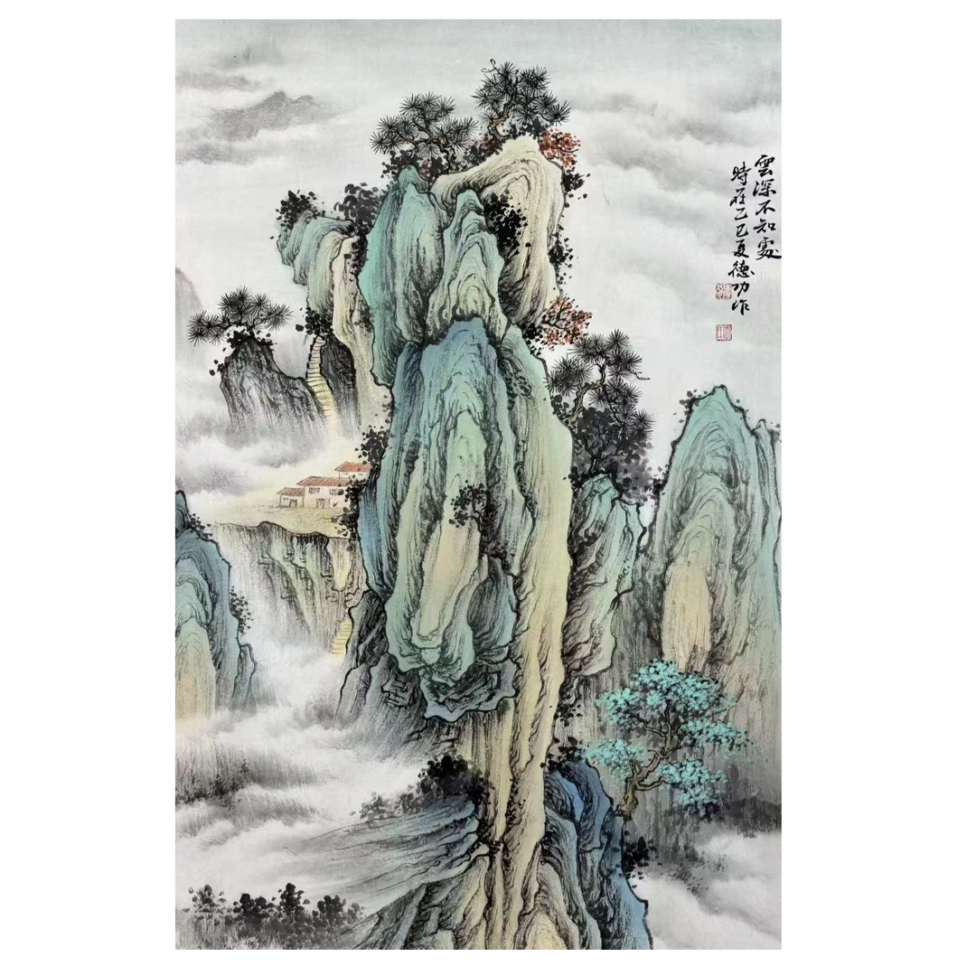 德功老师古意山水国画作品