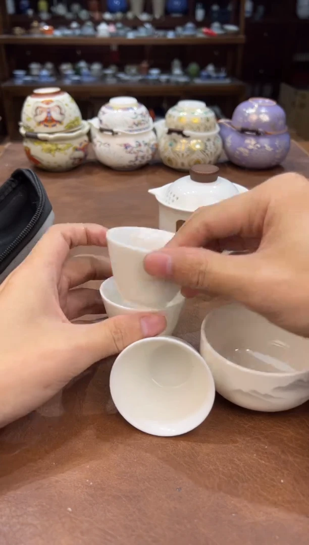 真的很便宜超好看会开片的旅行茶具