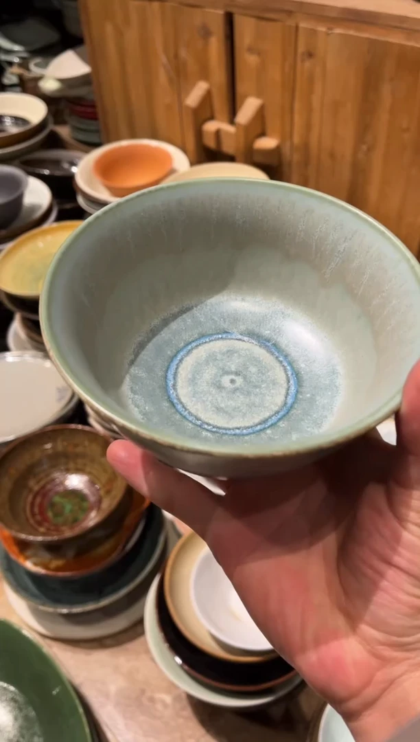 【闪购商品】瓷片67 飘雪马蹄碗1个