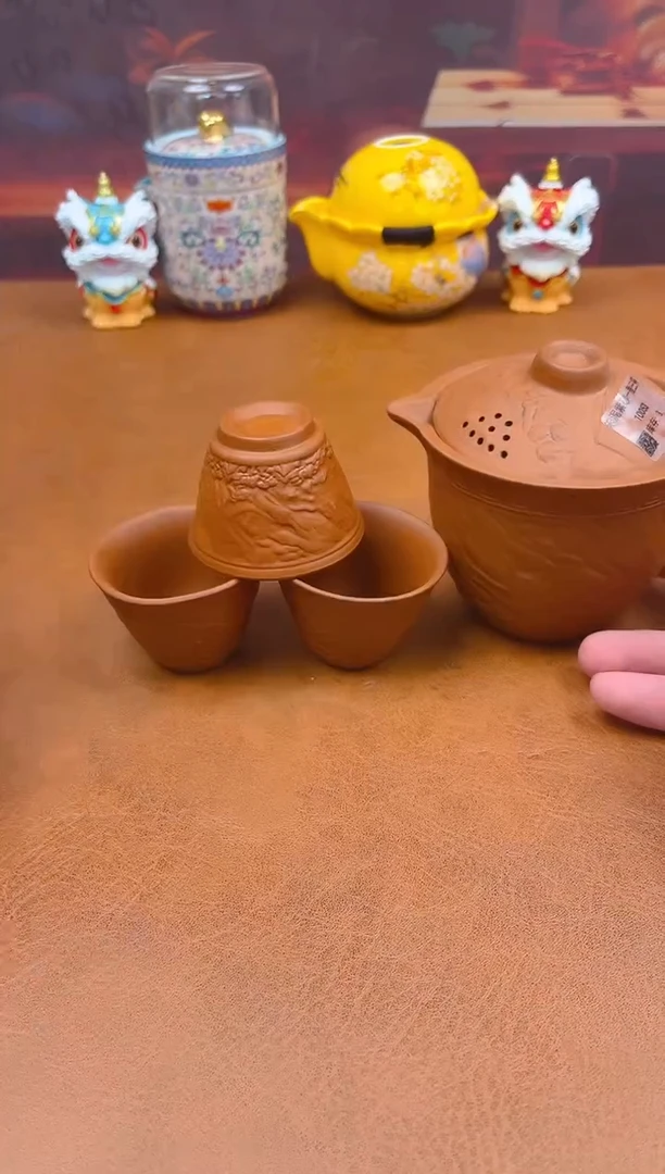 陶瓷茶具摆件旅行套组