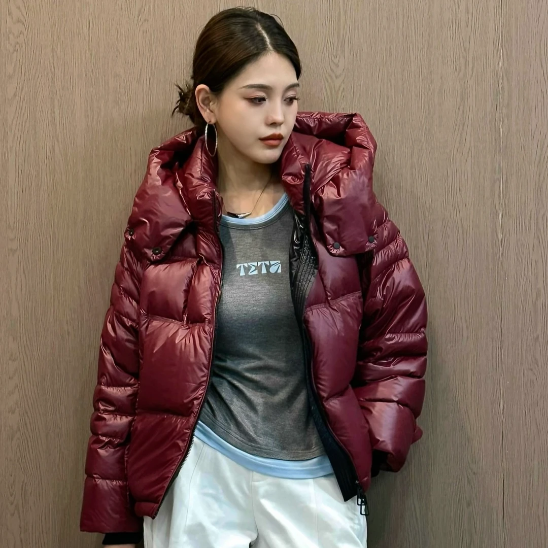 DS【阪图】90白鸭绒羽绒服女保暖连帽创新潮流松弛感羽绒服23066