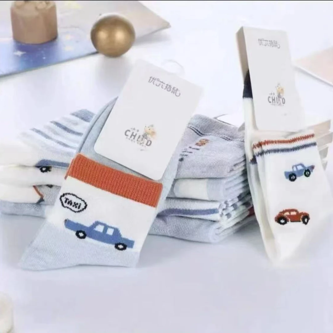 六指鼠儿童夏款网眼舒适柔软中筒袜萌娃穿搭五双无骨高弹