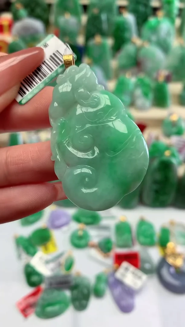 【闪购商品】翡翠颈饰18K金镶嵌挂件