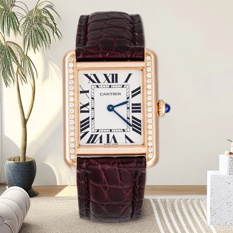 99新 Cartier/卡地亚 表展坦克W5200025白盘后钻表/WHP036042