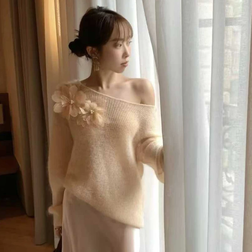 唐琪女装【捡漏W706】花朵慵懒毛衣