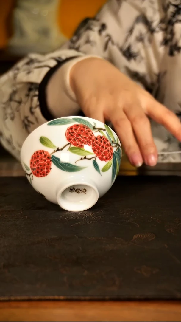 吕传石荔枝鸡心杯lxt